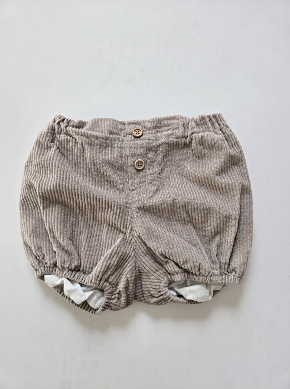 Artesania Granlei Corduroy Bubble Shorts Bloomers Taupe Tan Adjustable 12m
